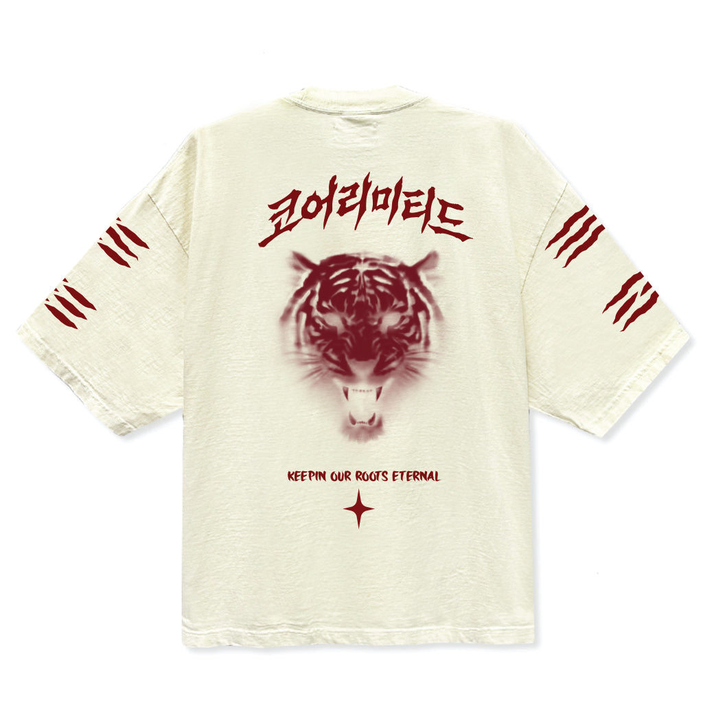 KORE TIGER CLAW DROP SHOULDER TEE (CREAM) – KORELIMITED