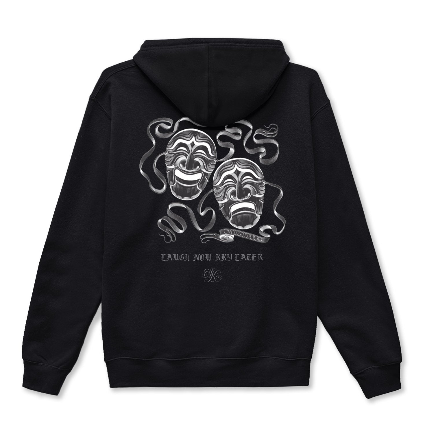 LAUGH NOW KRY LATER ZIP UP HOODIE (BLACK) | KOREAN CULTURE
