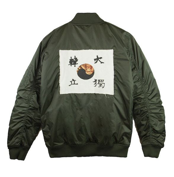 1909 AHN'S FLAG BOMBER (OLIVE GREEN) - OUTER | KORELIMITED