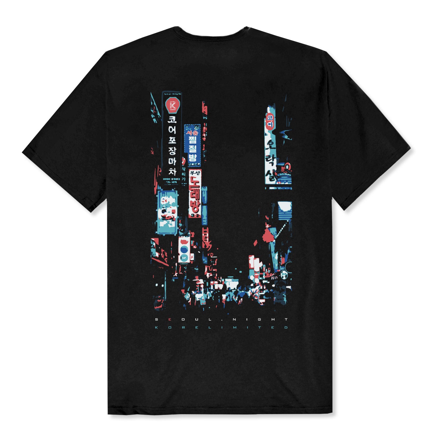 Paris Seoul Blurred Print On Tee