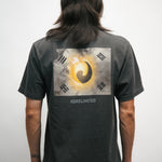 Person wearing a black t-shirt with a Korean Flag graphic design on the back, standing against a plain background.