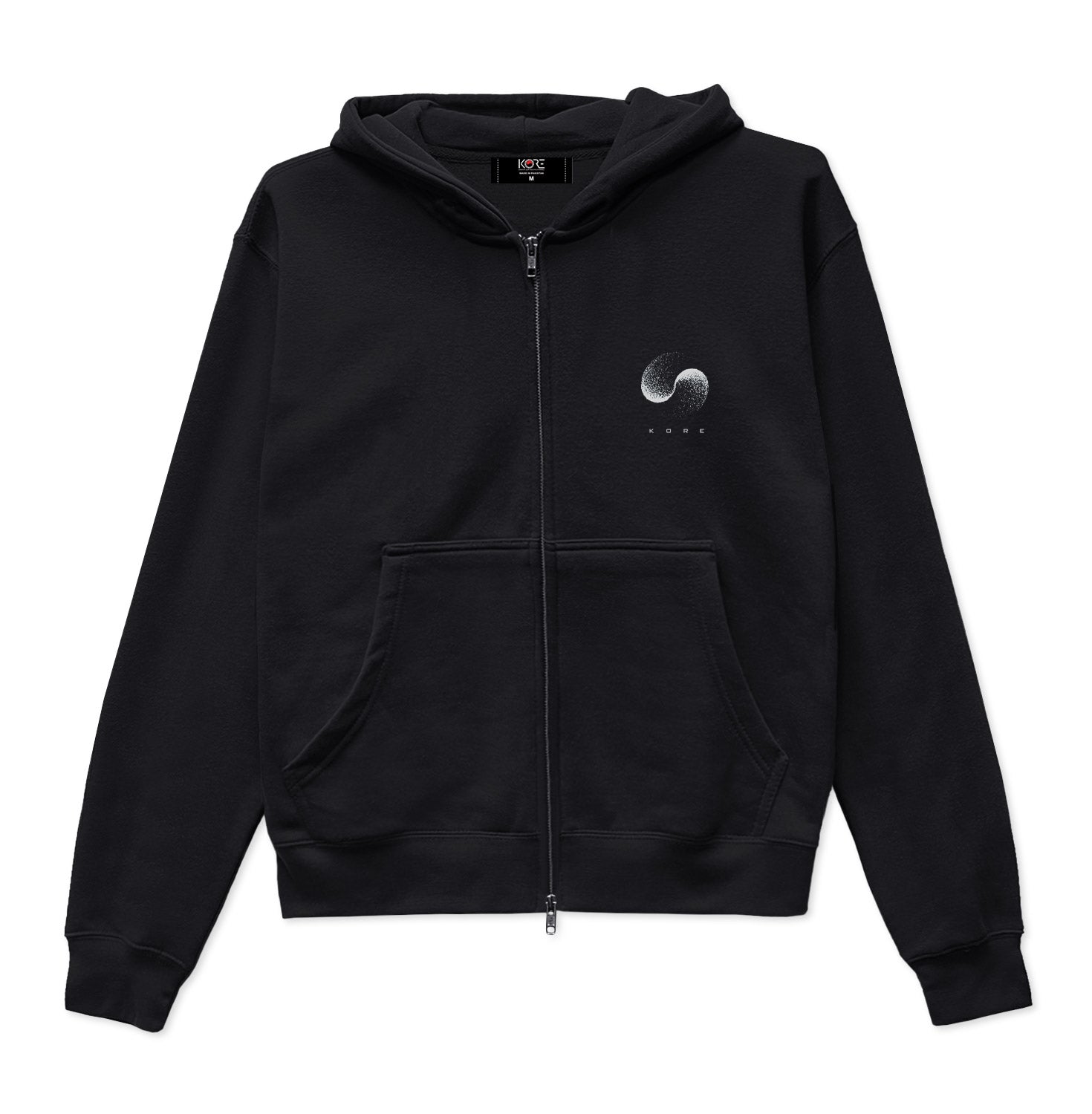 DAEHAN FLAG CROPPED ZIP HOODIE (BLACK) | Shop Korean Culture