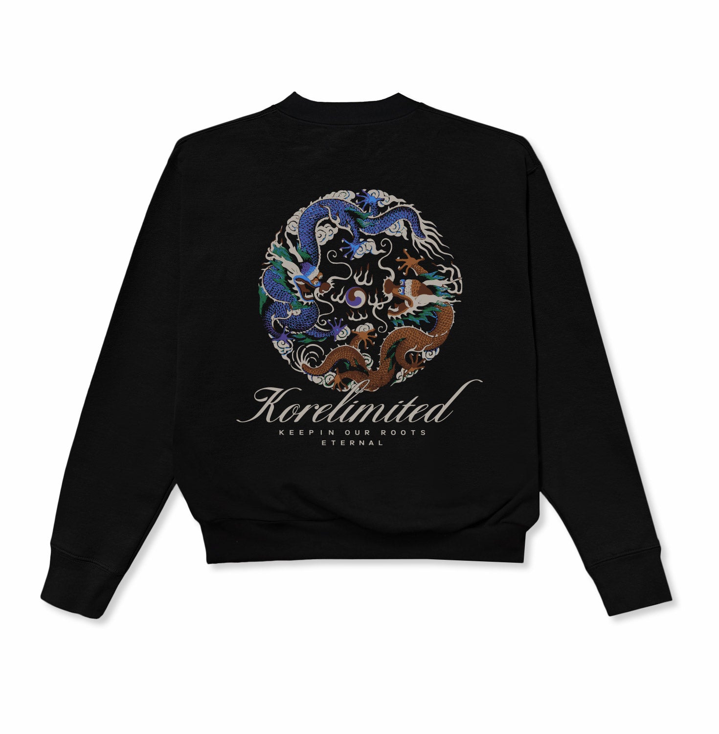 DRAGON TAEGUK V-CREWNECK (Black) | Shop Korean Streetwear