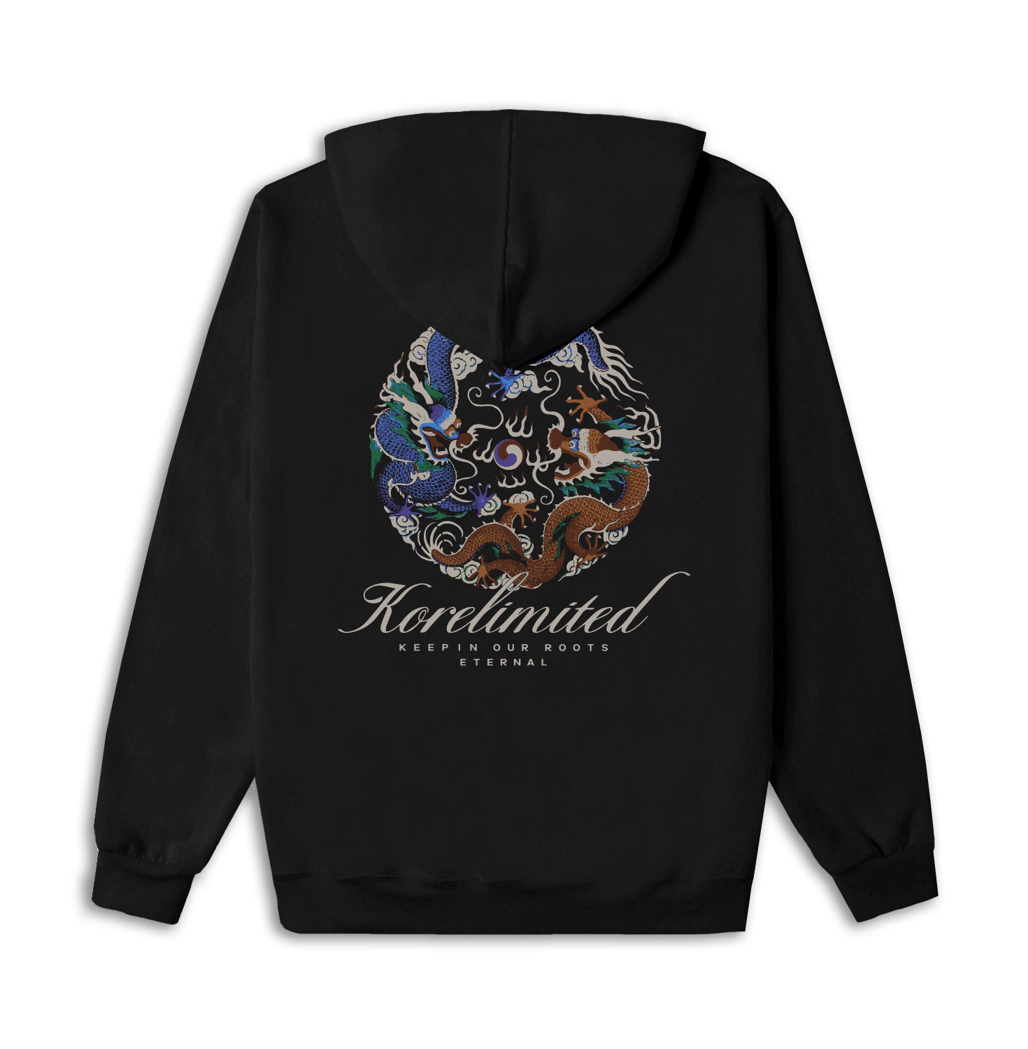 DRAGON TAEGUK HALF ZIP UP HOODIE (Black) – KORELIMITED