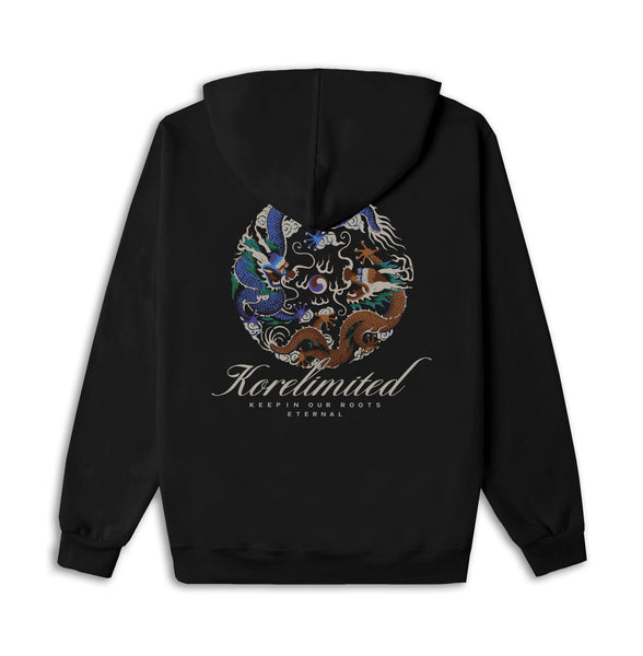 k様　S size DRAGON TAEGUK HALF ZIP UP HOODIE (Black) – KORELIMITED