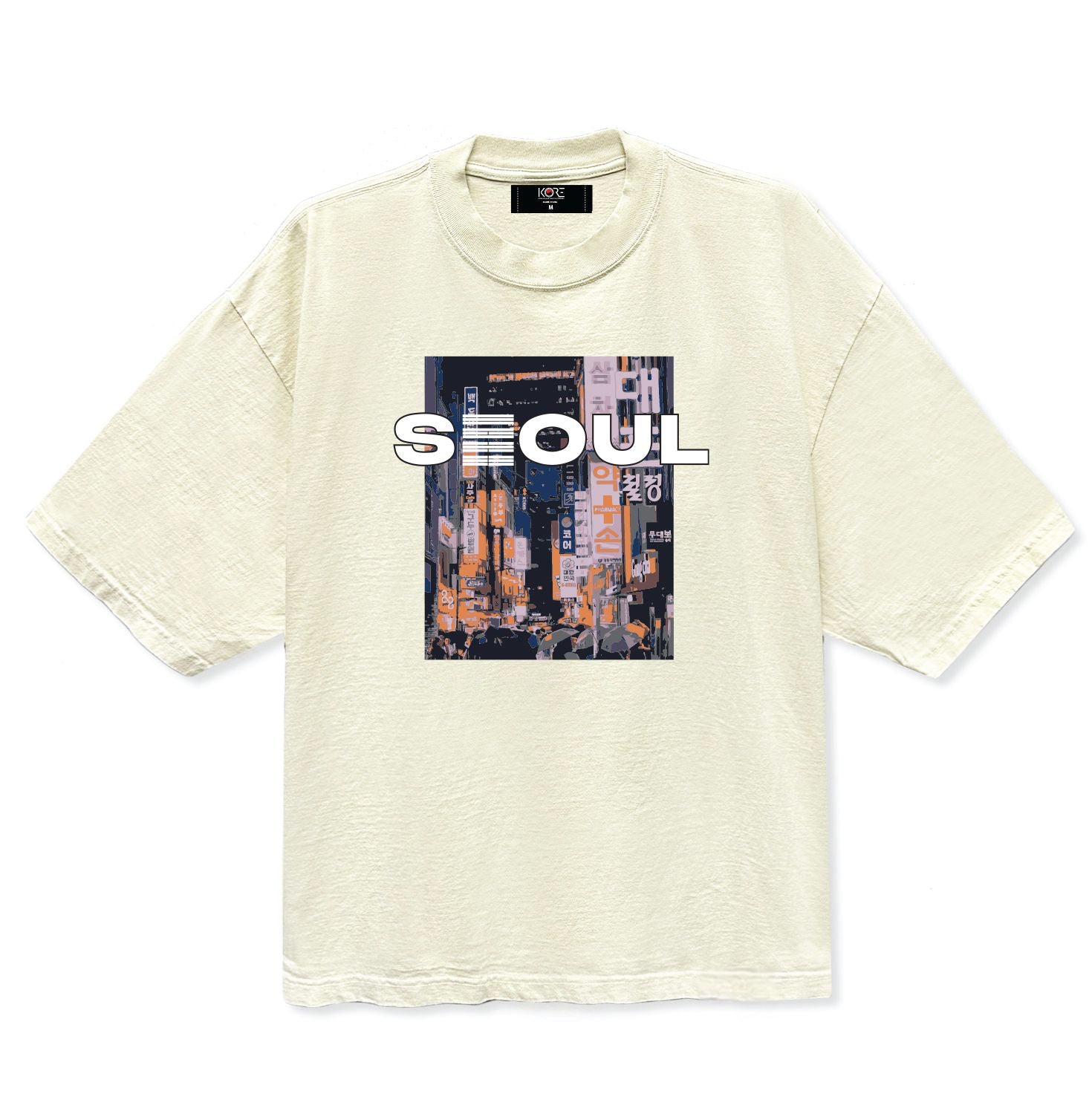 SEOUL BNG DROP SHOULDER TEE (CREAM) – KORELIMITED
