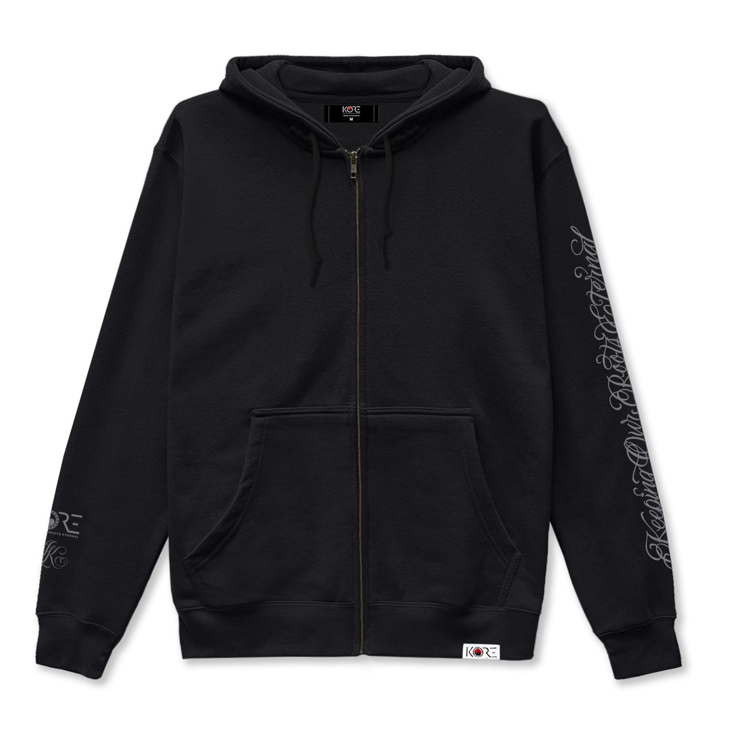 K ZIP UP HOODIE (BLACK) | KOREAN CULTURE STREETWEAR – KORELIMITED