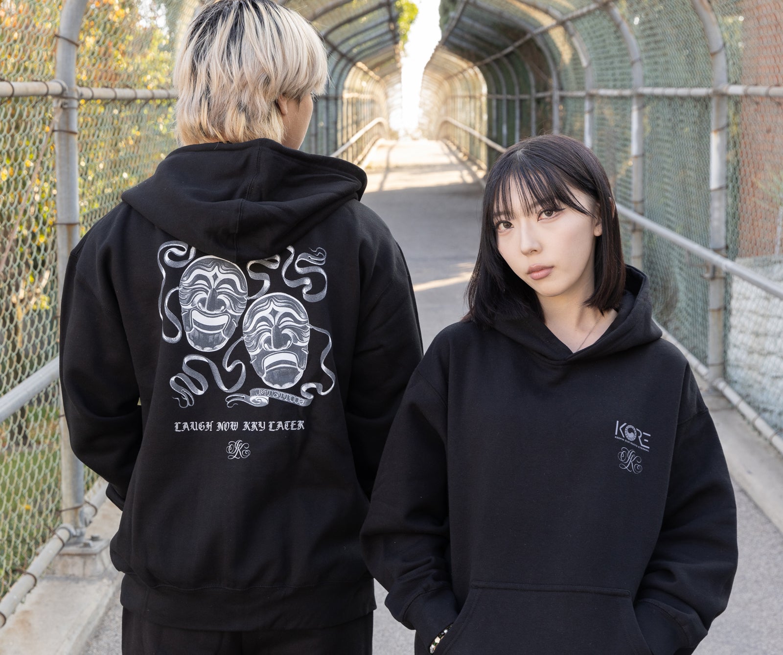 LAUGH NOW KRY LATER ZIP UP HOODIE (BLACK) | KOREAN CULTURE