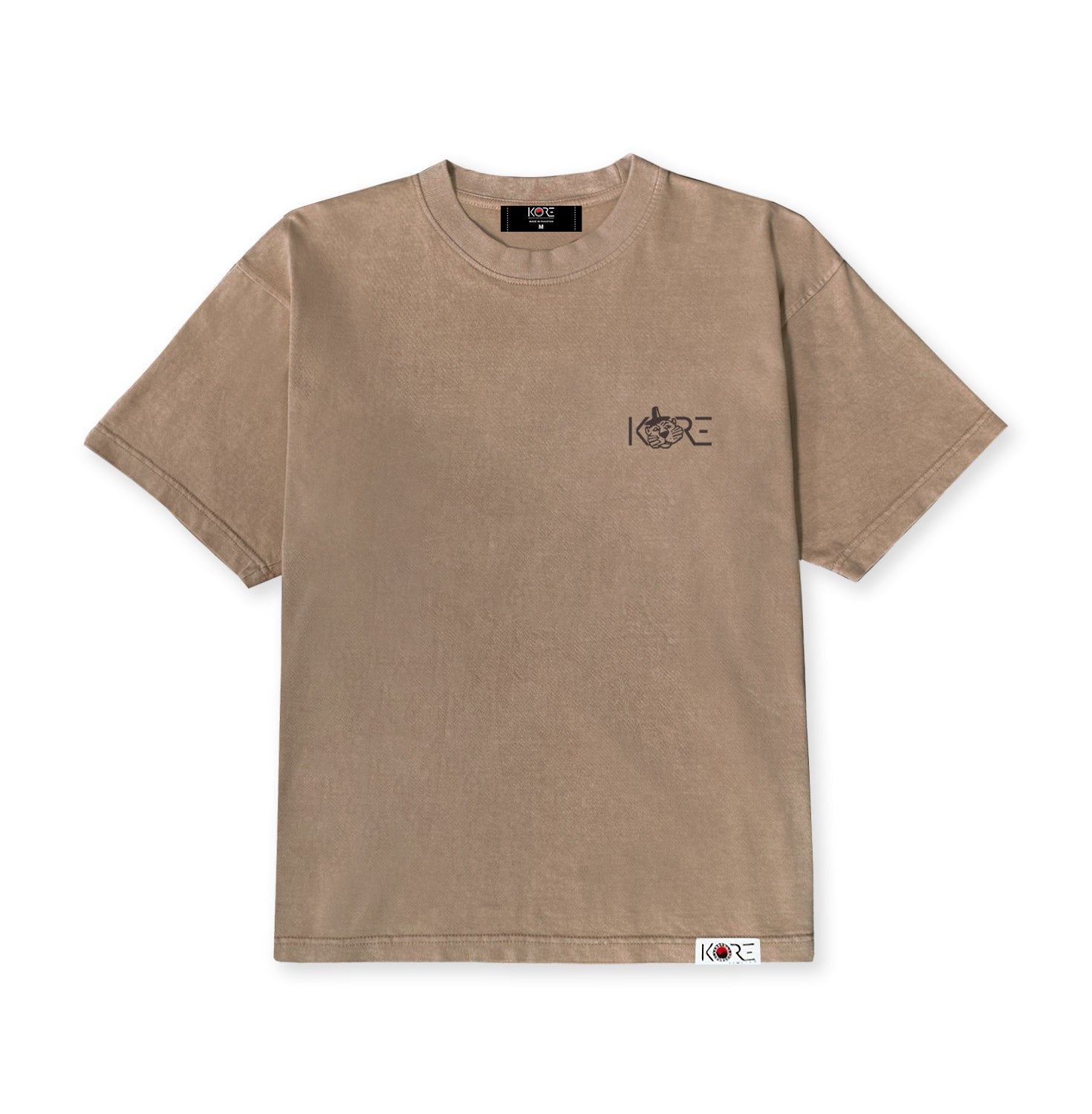 SMOKING TIGER TEE (WASHED KHAKI) | Shop Korean Streetwear