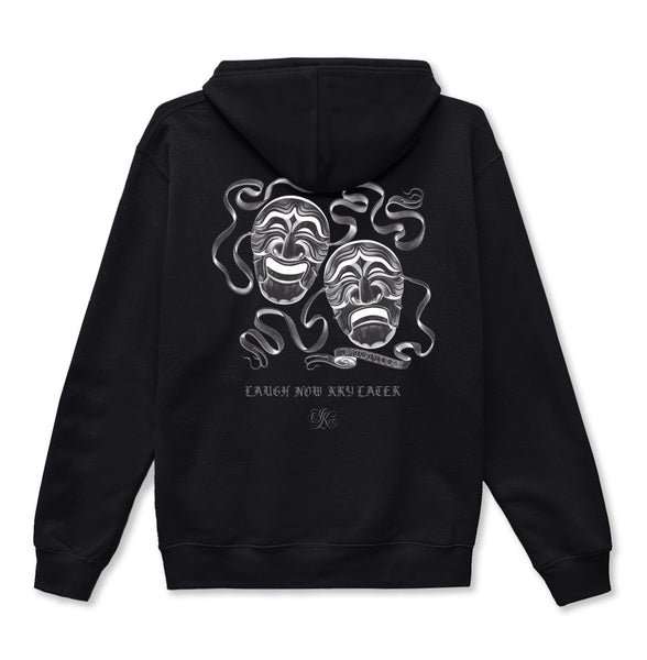 LAUGH NOW KRY LATER ZIP UP HOODIE (BLACK) | KOREAN CULTURE