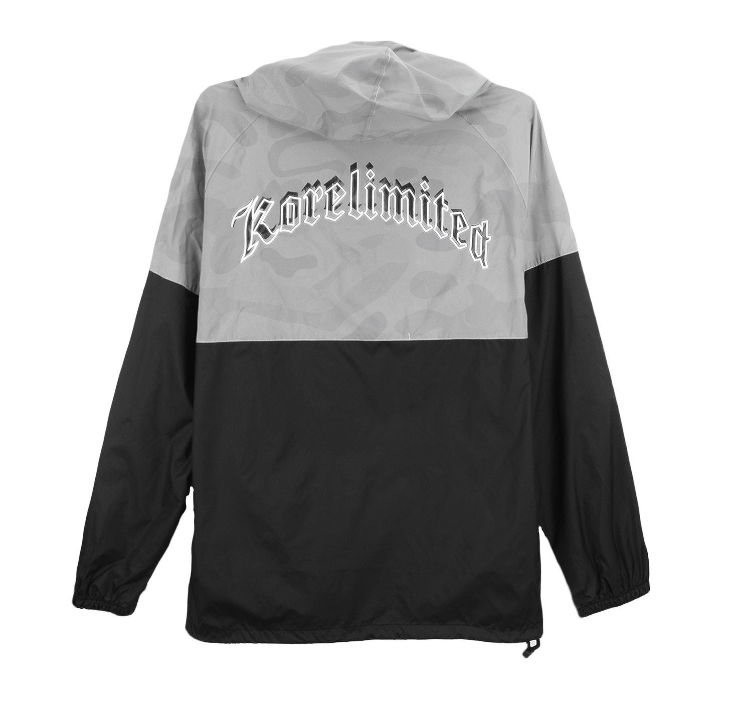 Camo and black quarter-zip windbreaker Korean clothing