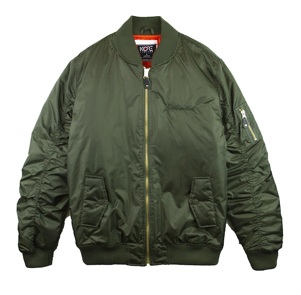 1909 AHN'S FLAG BOMBER (OLIVE GREEN) - OUTER | KORELIMITED