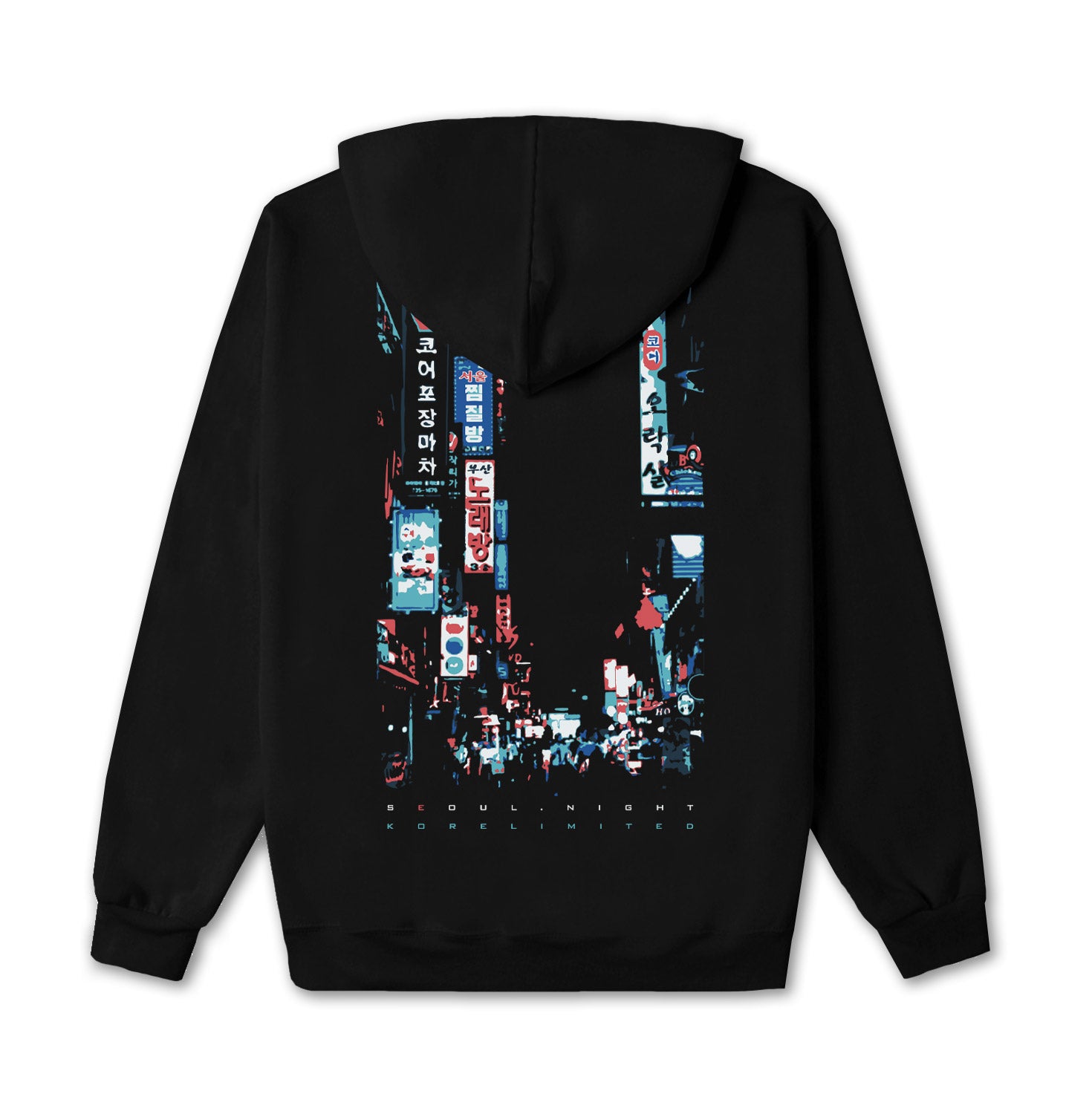 Seoul Night Hoodie in Black | Shop Korean Culture Streetwear – KORELIMITED